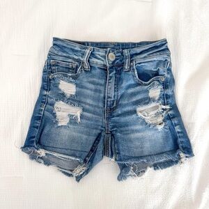 American Eagle High Rise Shortie Jean Shorts in Size 00